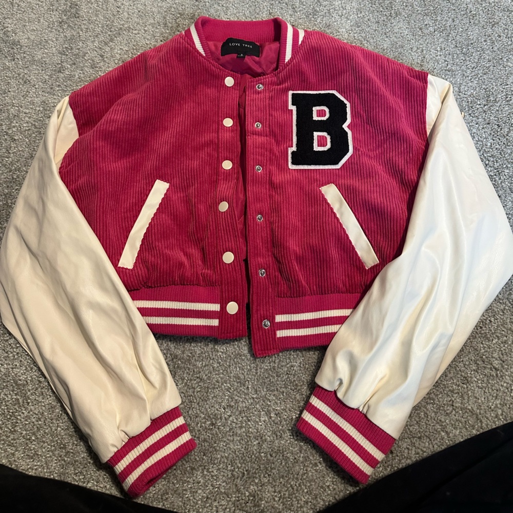 Cropped Letterman Jacket